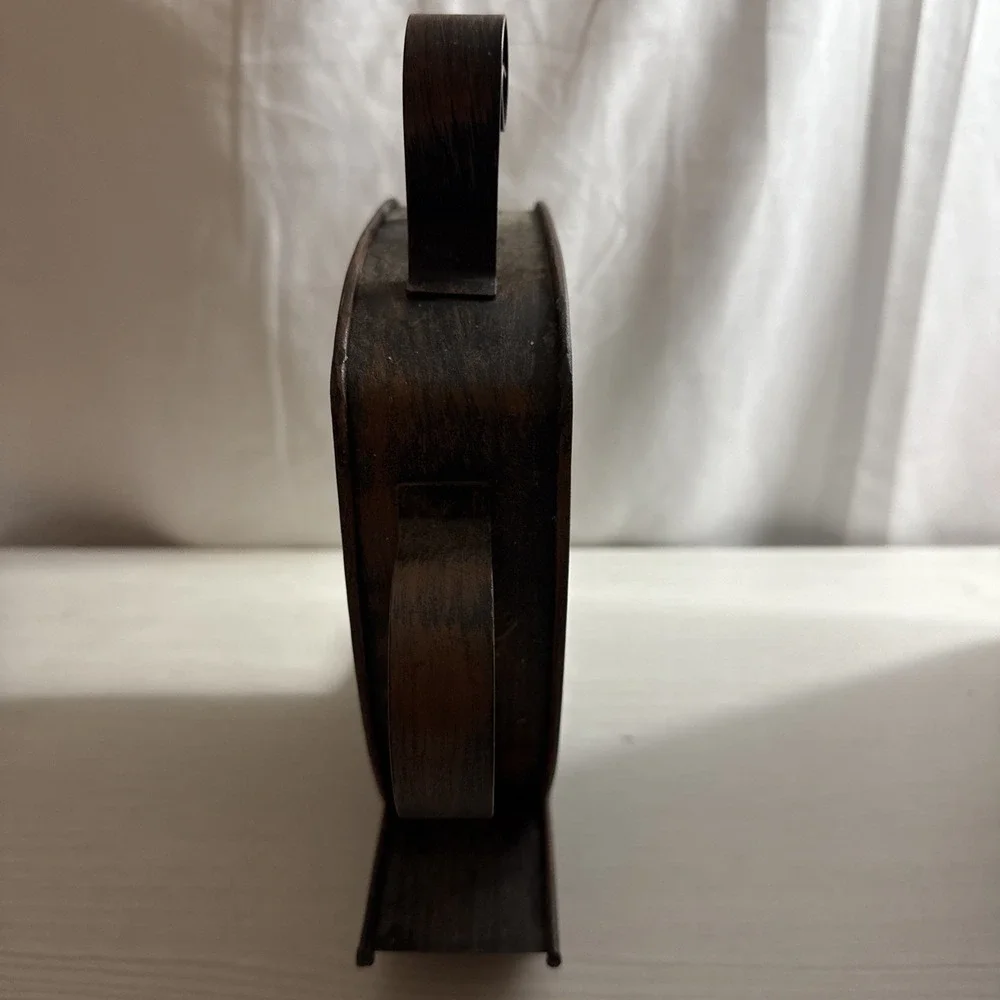Rustic Metal Expresso Coffee Cup & Saucer Clock 9.25